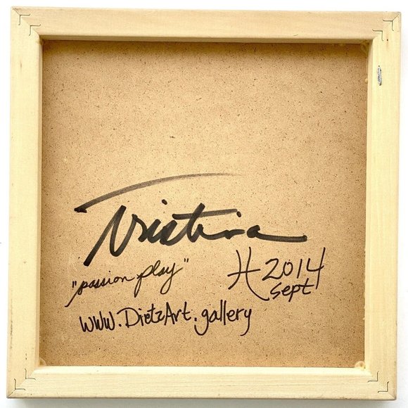 Passion Play - Original Art Poured Liquid Oil Paint Signed Painting 10”x10” - Picture 7 of 7